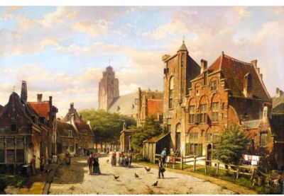 Willem Koekkoek : A DUTCH STREET