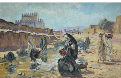 Henri Jean Pontoy : WASHERWOMEN AT TIZNIT