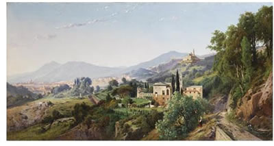 Louis Auguste Lapito : VUE DE GÊNES, CÔTÉ DE LA MONTAGNE