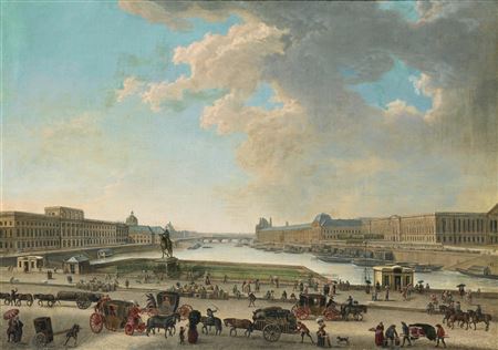 Pierre Antoine Demachy : VUE DE PARIS DEPUIS LA PLACE DAUPHINE