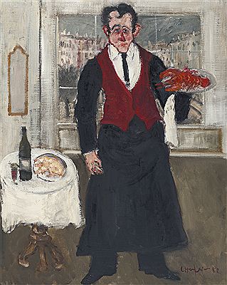 Leopold Haefliger : WAITER WITH LOBSTER, 1982