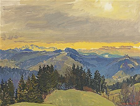 Henri Schmid : FÖHNFENSTER - BLICK VOM ZÜRCHER OBERLAND GEGEN DEN SÄNTIS, 1994