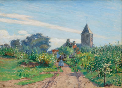 Fritz Westendorp : Summerly Path with Village Church