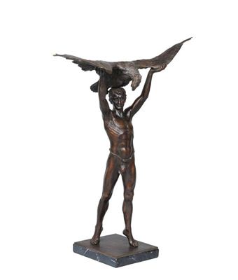 Franz Iffland : A bronze figure 'Hero with slained eagle'