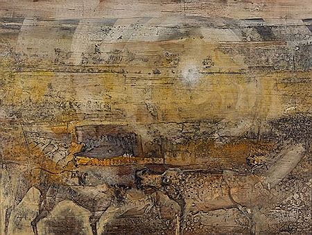 Gordon Frank Vorster : Leopards in a Barren Landscape