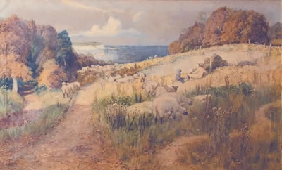 John Fullwood : A SHEPHERD OVERLOOKING THE CLIFFS OF DOVER