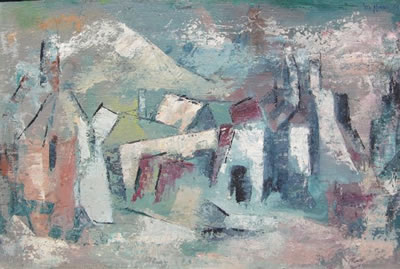 Matthew Whippman : ABSTRACT LANDSCAPE WITH HOUSES