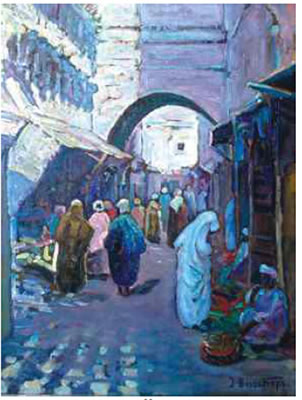 Joseph Bisschops : Souk au Maroc