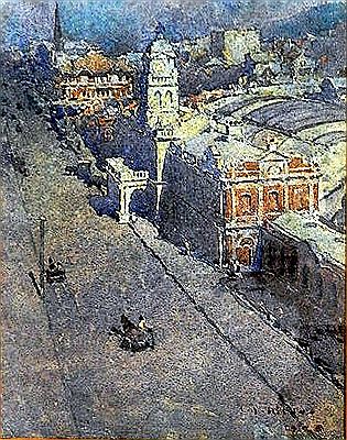 Jesse Jewhurst Hilder : Central Station, Brisbane 1908