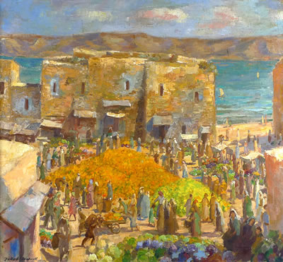 Jakob Steinhardt : Figures in Tiberius Market