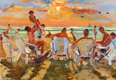 Margarita Naot : Sunset on Herzliya Beach