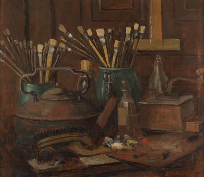 Charles William Dahlgreen : Still Life with Artist's Materials