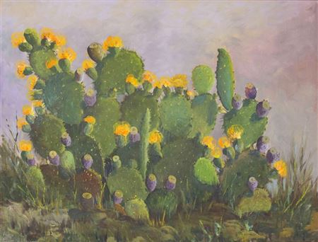 Carl Hoppe : Blooming Cactus, 1961