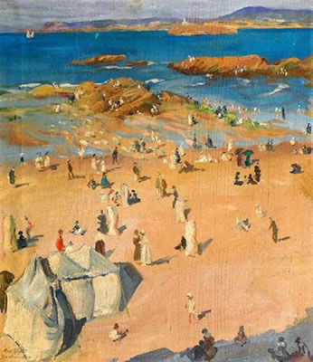 Kurt Leyde : Beach-scene near Santander