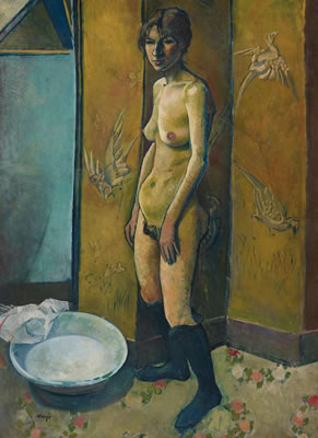 Edmond Heuze : Femme à sa toilette