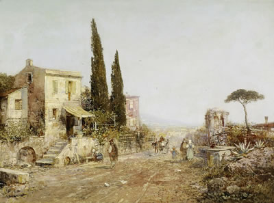 Karl Theodor Wagner : On a rural road in Italy