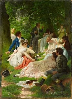 Eugen Johann Georg Klimsch : The Picnic.