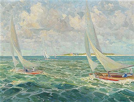 Hans Meyer-Kassel : Yacht Race by the Coast.