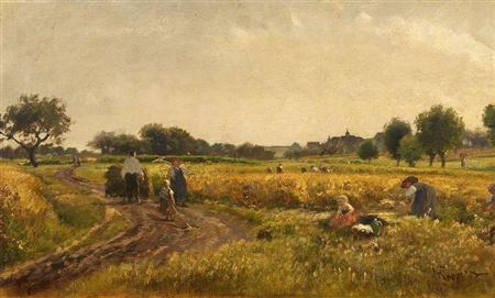 Albert Kappis : Harvest near a Swabian Village.