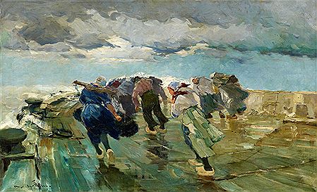 Hans von Bartels : By the stormy coast.