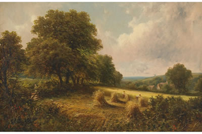 Robert Robin Fenson : HAYMAKING; SHEPHERD WITH HIS FLOCK (a pair)