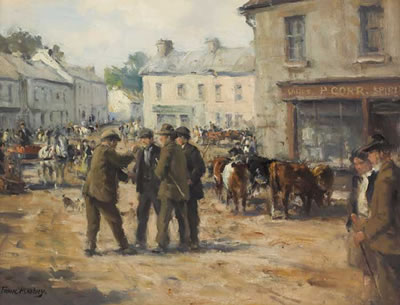 Frank McKelvey : FAIR DAY IN ARDARA, COUNTY DONEGAL