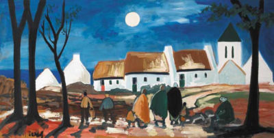 Markey Robinson : MOON OVER THE VILLAGE NEAR GALWAY