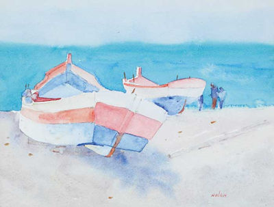 James Nolan : FISHING BOATS, BOURRIANA, NERJA, SPAIN