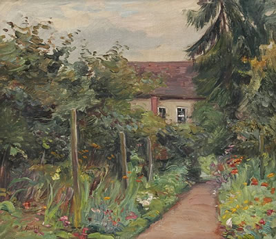 Hermann Goebel : Gartenweg im Herbst