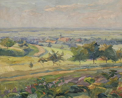 Hermann Goebel : Landschaft bei Ettlingenweier