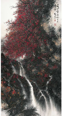 Xiongcai Li : WATCHING WATEiRFALLS IN AUTUMN