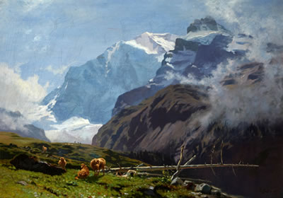 Eduard Buhler : Landschaft im Berner Oberland