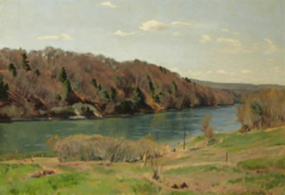 Hans Buhrer : Dachsen - Rheinlandschaft