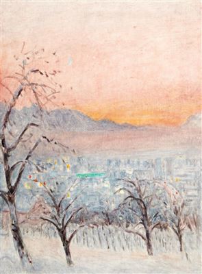 Leonhard Meisser : Winterabend - Chur