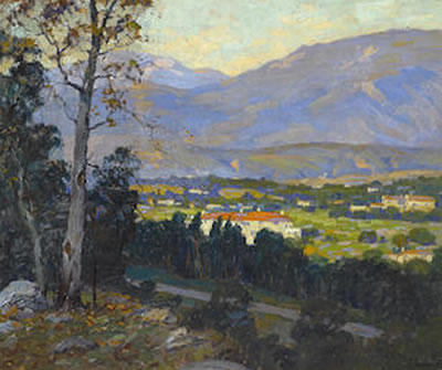 Ferdinand Kaufmann : Late afternoon, La Cañada Valley from Flint Ridge Drive, Pasadena