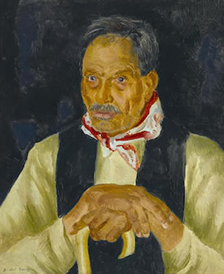 Randall Davey : Portrait of an old man (Candido Rodriguez, Santa Fe)