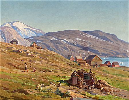 Sigurd Solver Schou : View from Upernavik, Greenland.