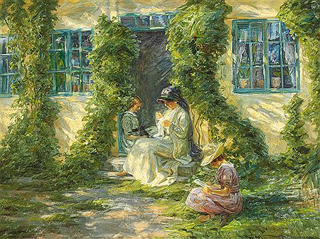 Johannes Wilhjelm : Summer in the garden in Skagen.