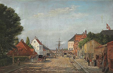 Christian Olavius Zeuthen : Summer day in Toldbodvej (Esplanaden).