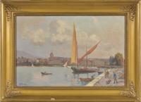 Georges Djakeli : Geneva, Neptune views of Mont Blanc from the dock