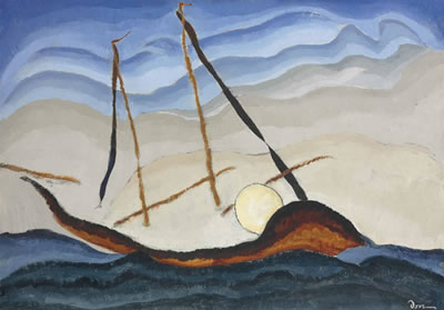 Arthur Garfield Dove : Boat Going Through Inlet