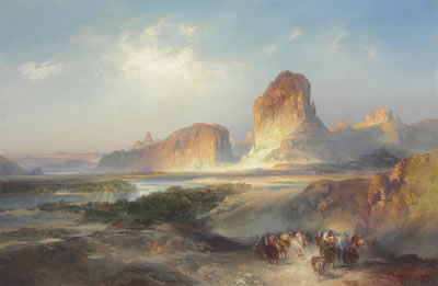 Thomas Moran : The Cliffs of Green River, Wyoming