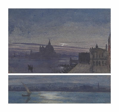 George Price Boyce : Nocturne: Venice by Moonlight; and The Nile at Gizeh (2)