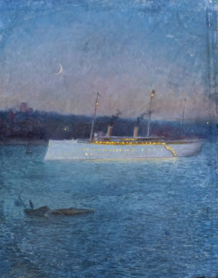 Johan Kindborg : SMY Hohenzollern II in the moonlight