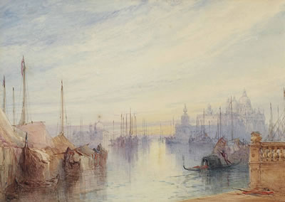 William Callow : The Dogana, Venice, Sunrise