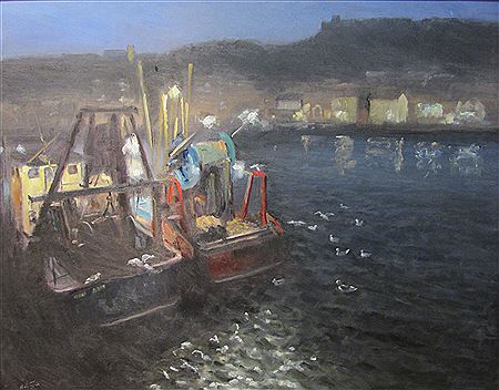 Neil Tyler : Scarborough Harbour at Night