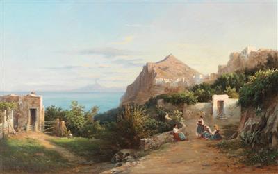 Julius Montalant : Motif of Capri with View of Vesuvius