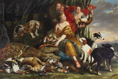 Jan Fyt : The goddess Diana receiving the kil