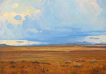 Roland Gissing : OPEN RANGE WITH APPROACHING STORM, SOUTHERN ALBERTA