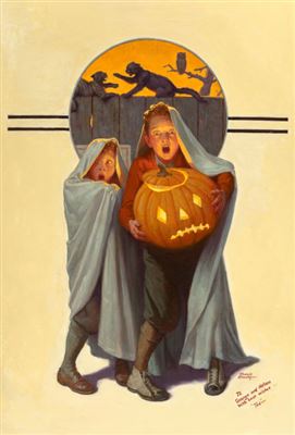 Frederic Stanley : Halloween Scare, The Saturday Evening Post cover, November 2, 1935